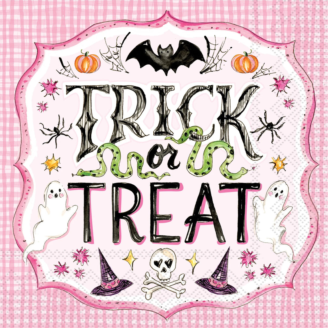 Pink Trick or Treat Lunch Paper Napkins
