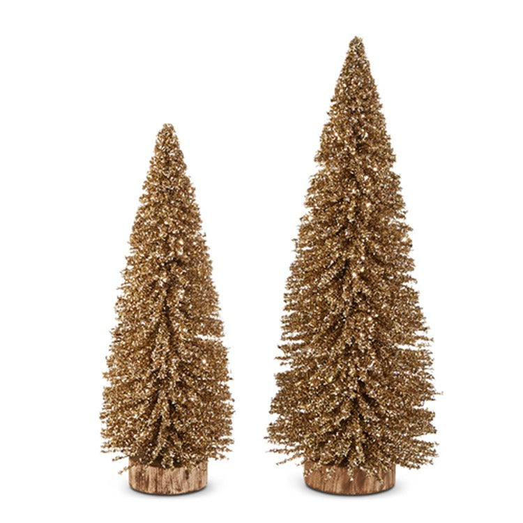 18" Gold Glittered Trees