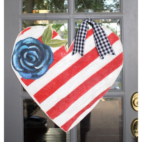 Heart Floral Flag Door Hanger