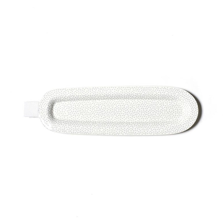 Happy Everything Mini Skinny Oval Tray-Stone Small Dot