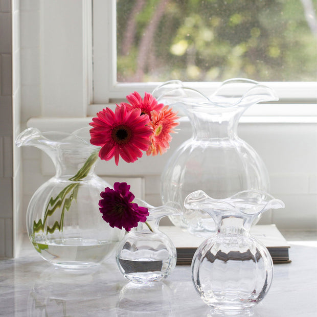 Hibiscus Fluted Clear Vase