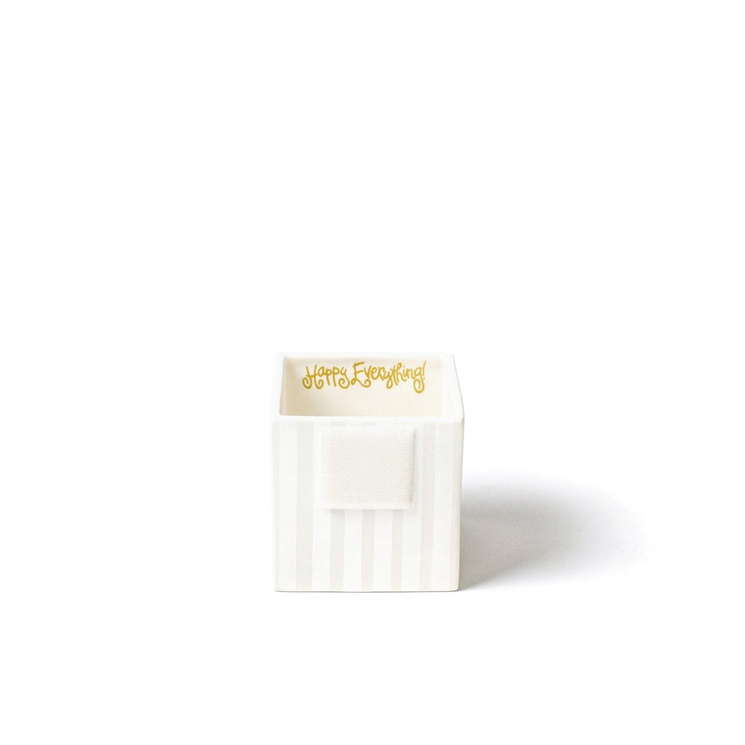 Happy Everything Mini Nesting Cube-White Stripe