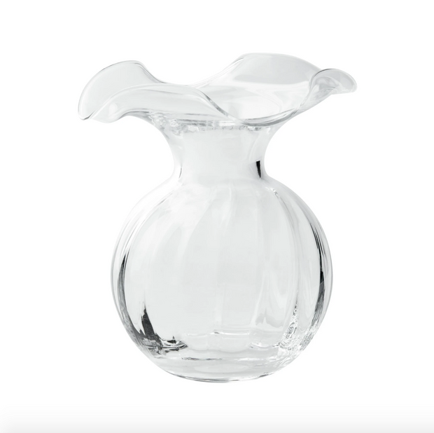 Hibiscus Fluted Clear Vase