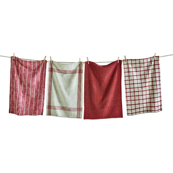 Canyon Woven Dishtowel Set 4, Rust