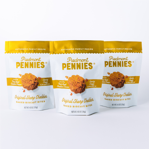 Piedmont Pennies - Cheddar Cheese Crackers, Medium Pouches (20)