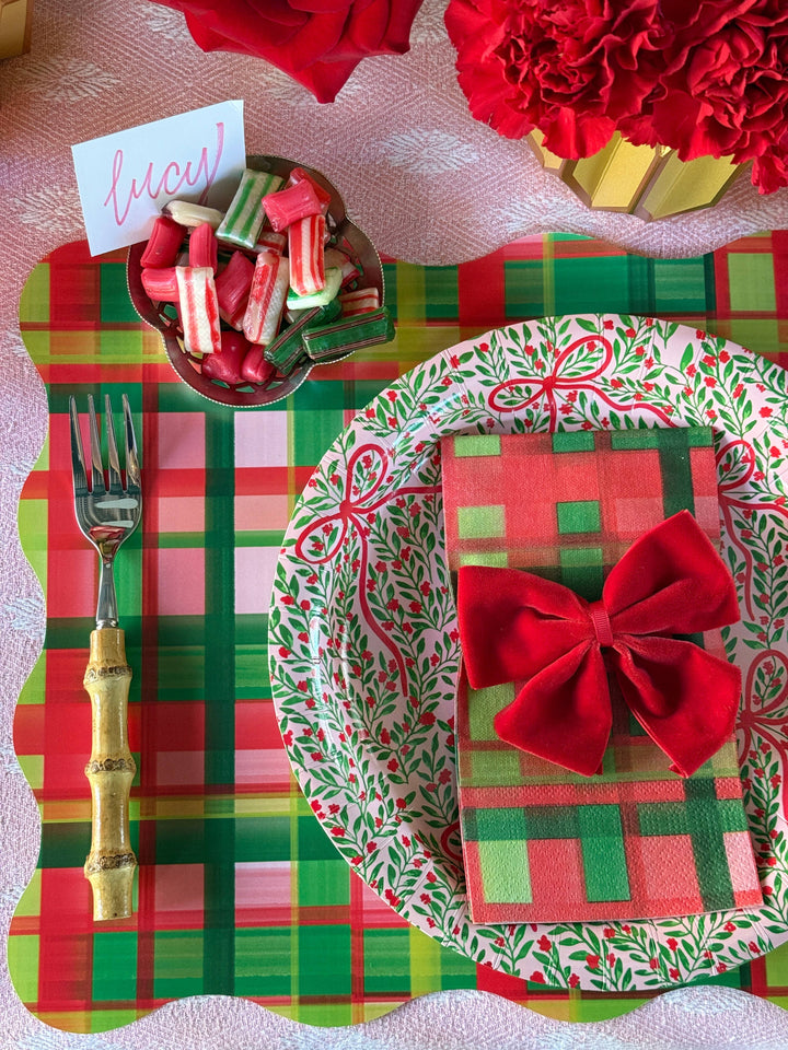 Holiday Bow Garden Heavy Duty Paper Plate (10") | 8 Plates