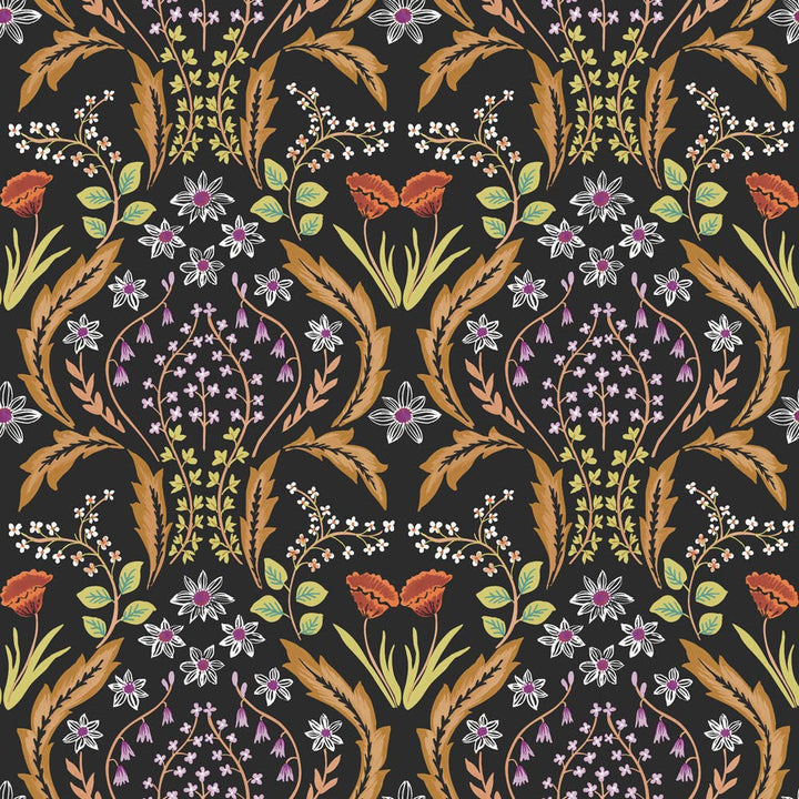 Tempaper & Co ® - Scandi Floral Orange Peel and Stick Wallpaper, 28 sq. ft.