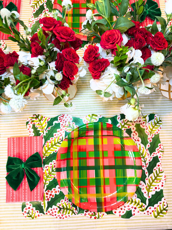 Holiday Plaid Heavy Duty Paper Plate (10")