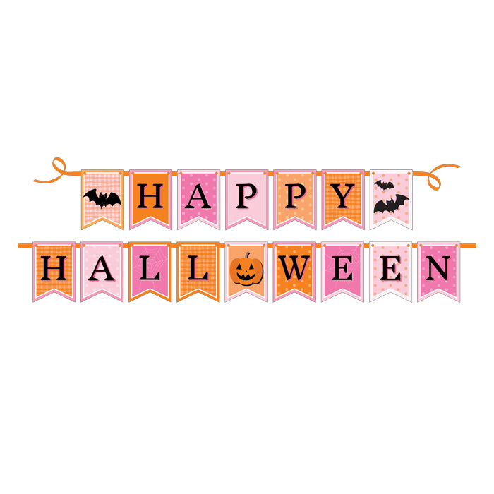 Happy Halloween Festive Banners | Pink & Orange