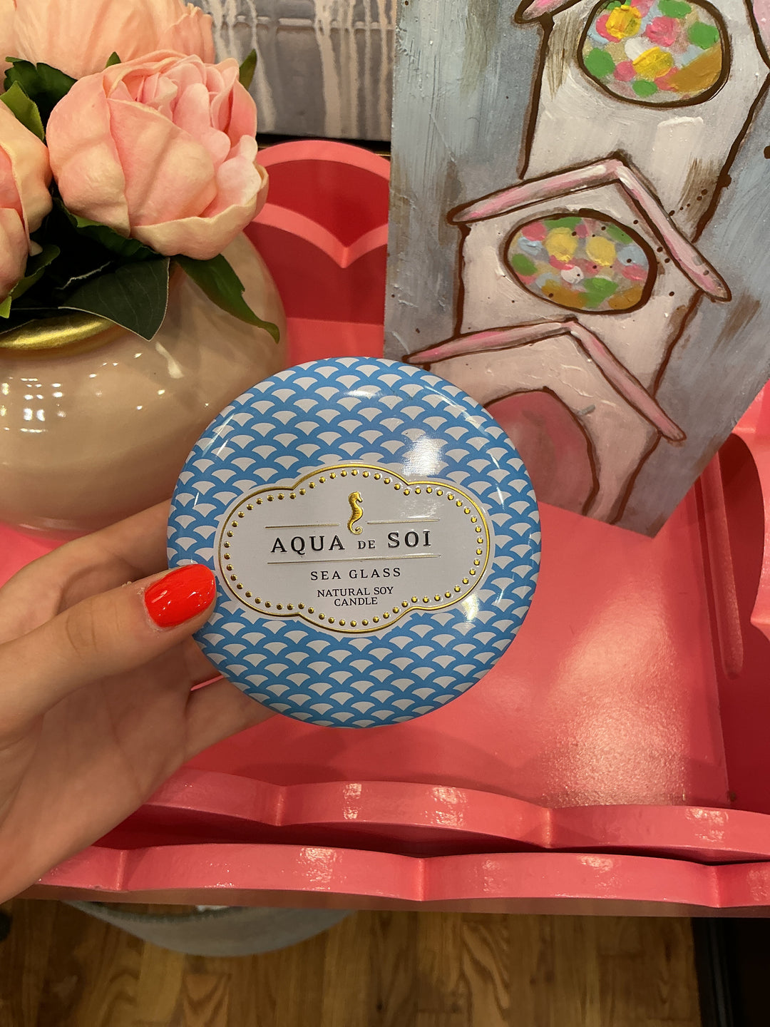 Sea Glass 9 oz Aqua Candle Tin