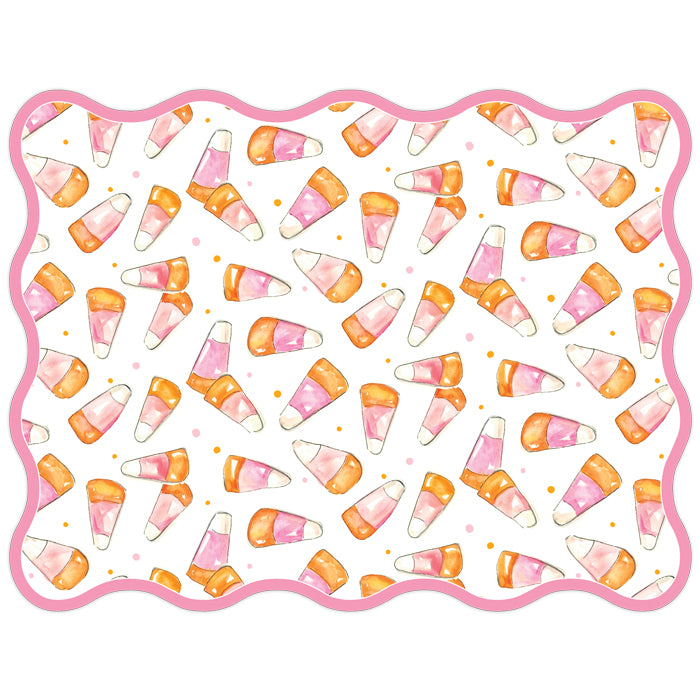 Die Cut Placemats | Pink & Orange Candy Corn