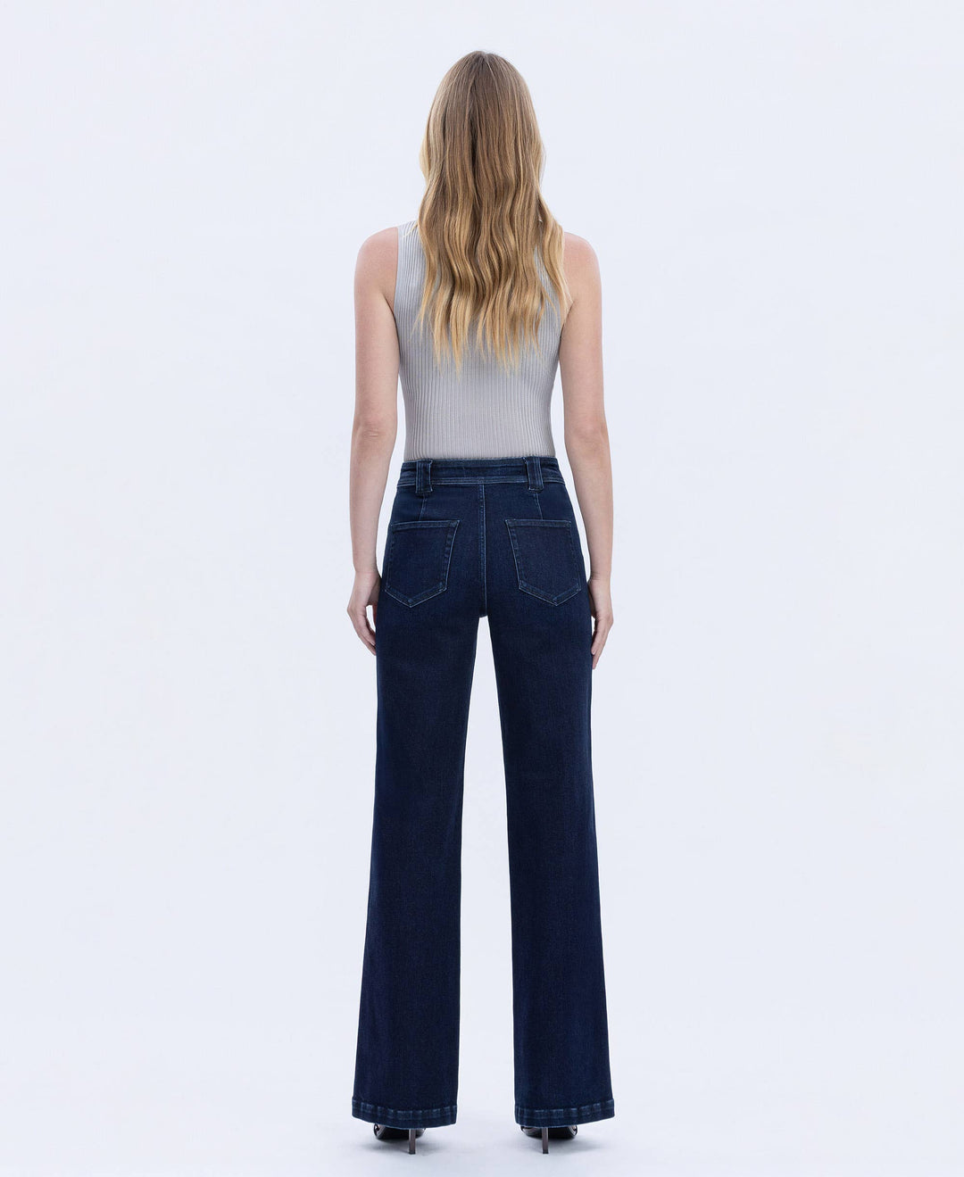 VERVET by FLYING MONKEY - SUPER HIGH RISE FULL LENGTH VINTAGE FLARE JEANS T7011