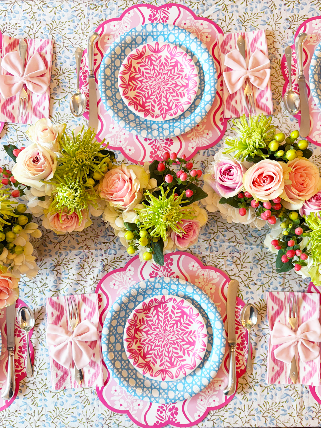 Pink Ikat linen-feel Paper Guest Towel / Napkin | Set of 25