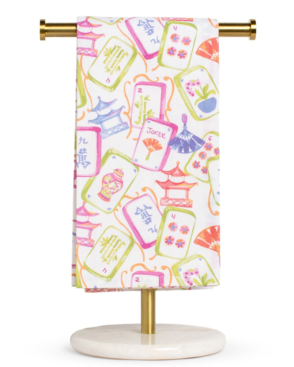 Mahjong Dreams Hand Towel - White/Multi