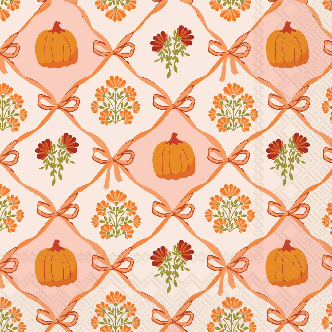 Harvest Bloom Toile Cocktail Napkins Set of 20