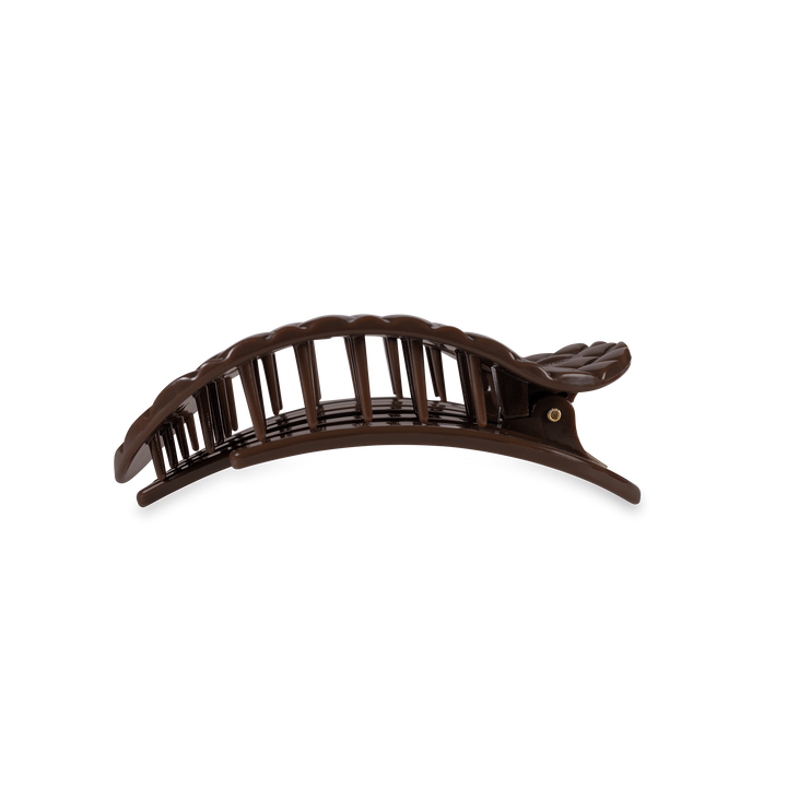 TELETIES - Flat Round Hair Clip | Medium | Truly Taupe Quilted