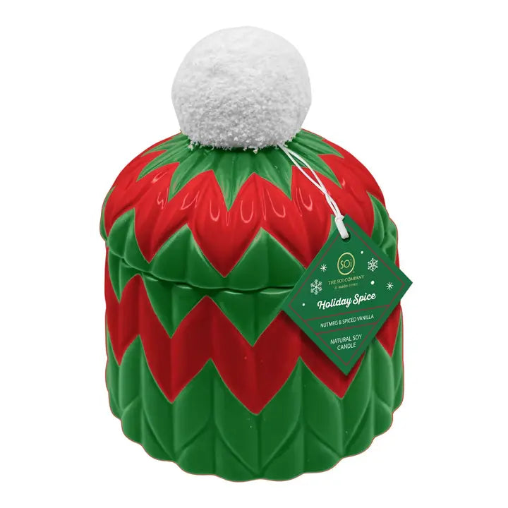Holday Spice 10oz Hand Painted Beanie Candle