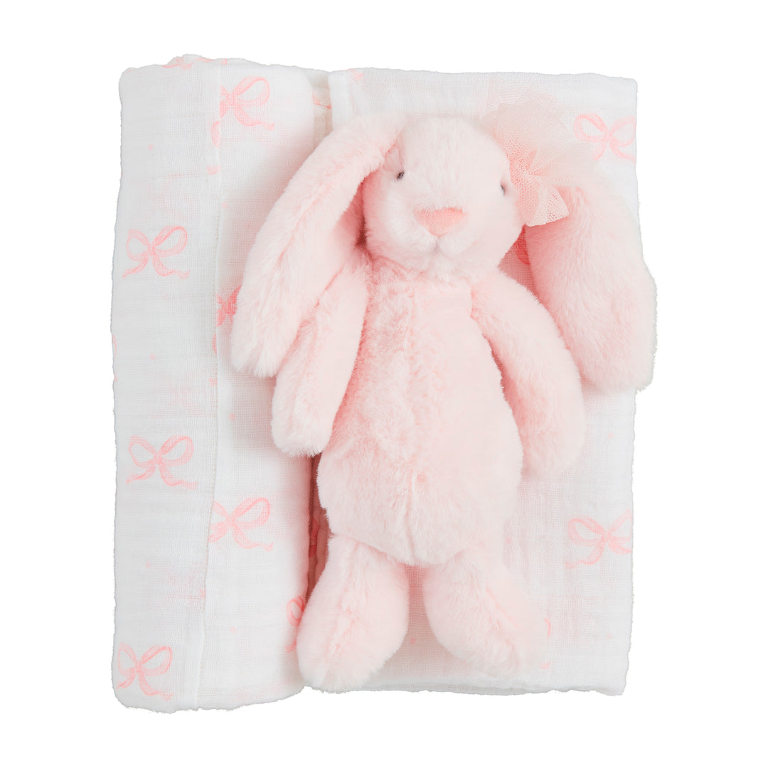Bow Bunny Swaddle And Rattle