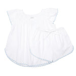 Vandy Scalloped Pajama Set - Blue