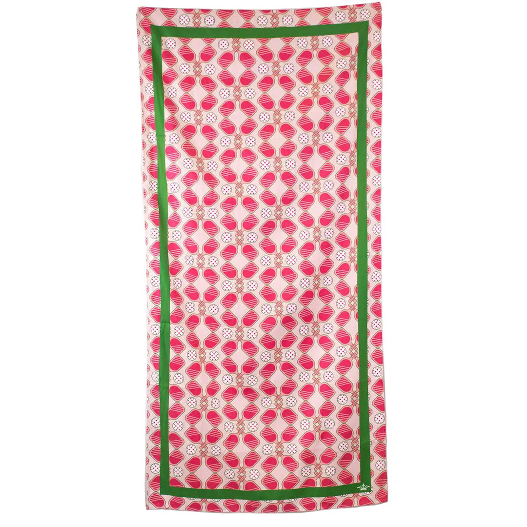Live Love Pickleball Beach Towel - Pink/Green/White