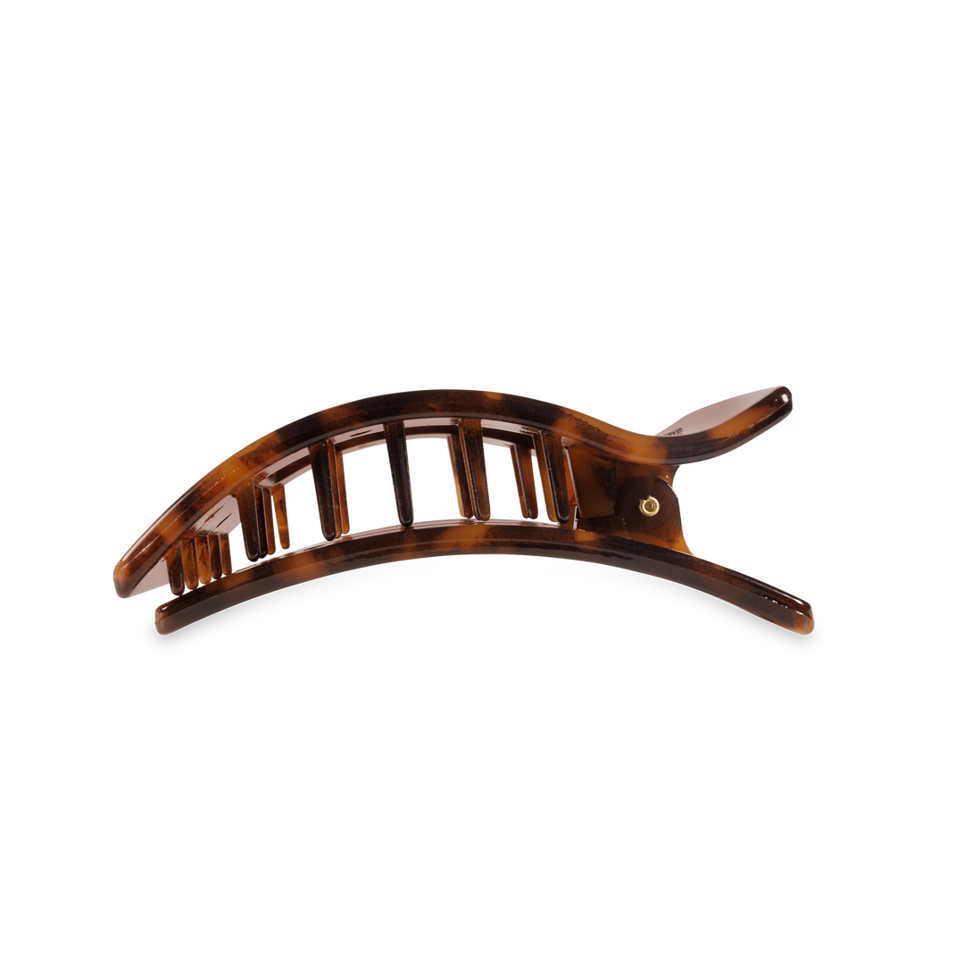 TELETIES - Flat Rectangle Hair Clip | Medium | Tortoise