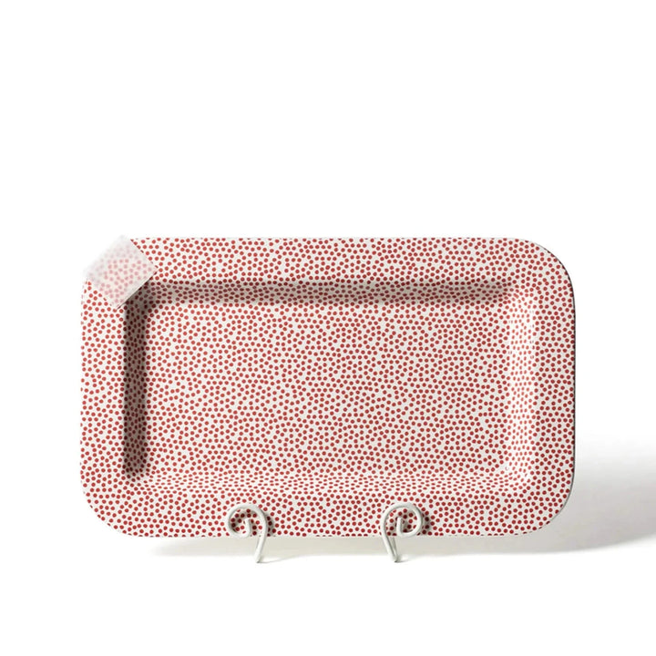 Happy Everything MIni Entertaining Rectangle Platter - Red Small Dot