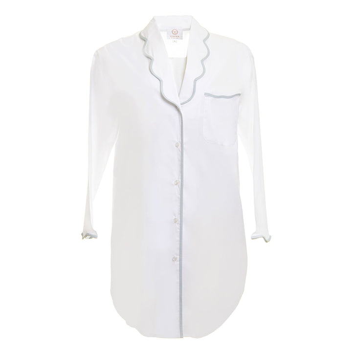 Vandy Scalloped Nightshirt - Blue