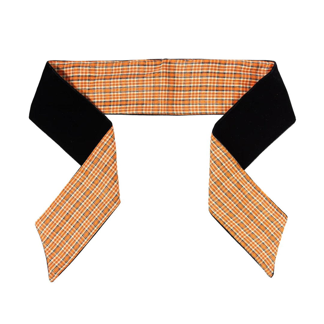 Wallace Autumn Plaid Orange &amp; Tan Poplin Wreath Sash