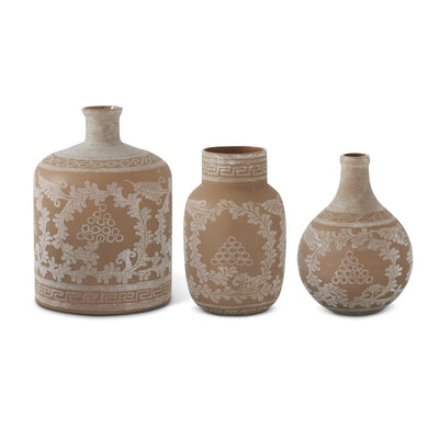 Tan Etched Vases