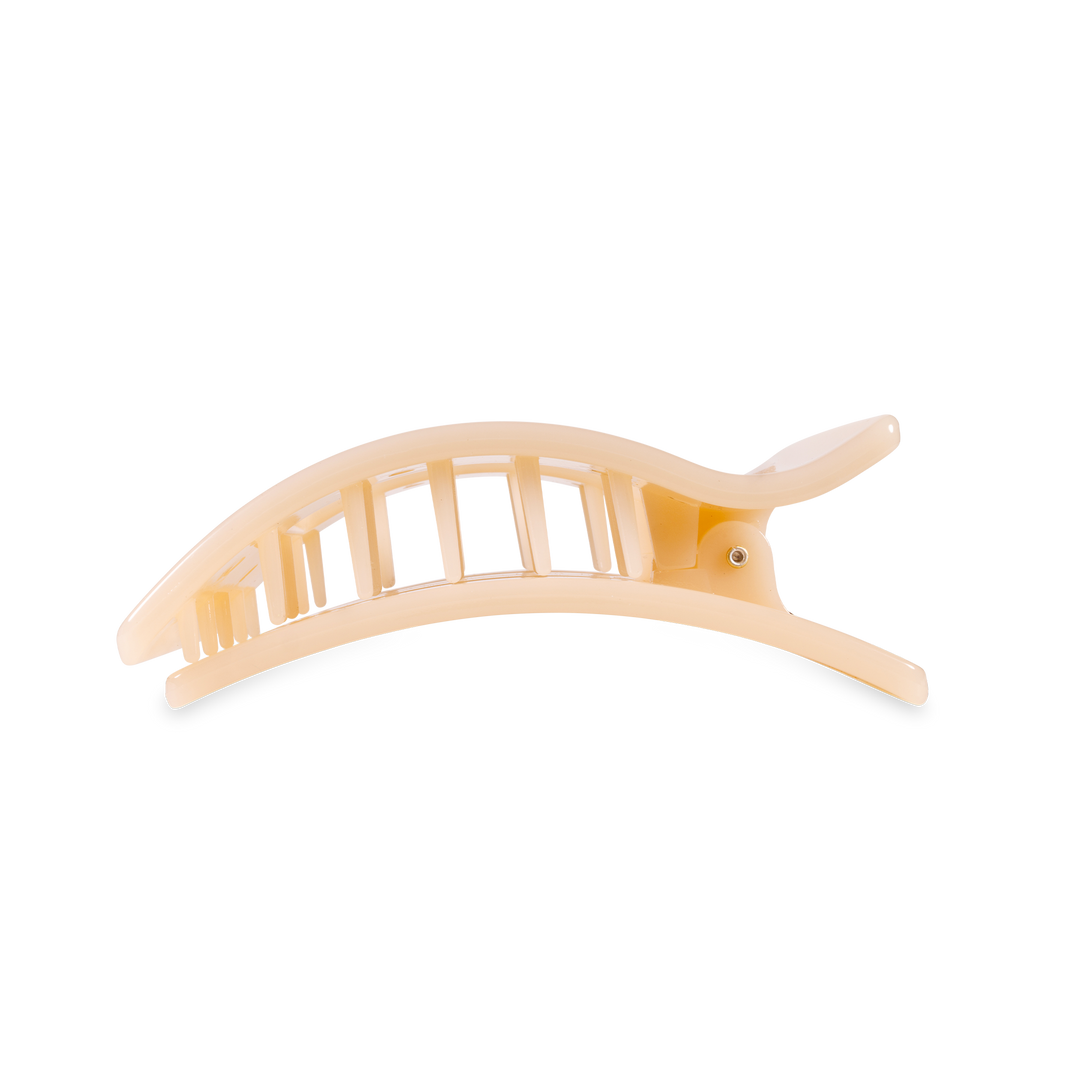 TELETIES - Flat Rectangle Hair Clip | Medium | Almond Beige
