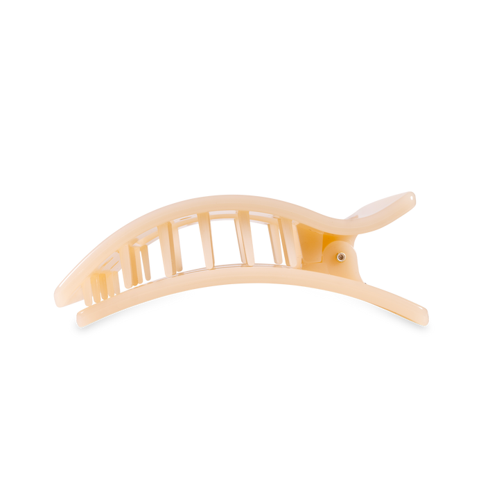 TELETIES - Flat Rectangle Hair Clip | Medium | Almond Beige