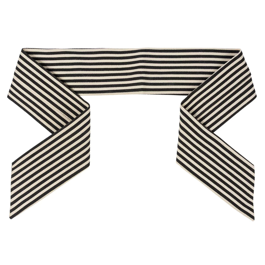 Natural &amp; Black Striped Canvas Wreath Sash