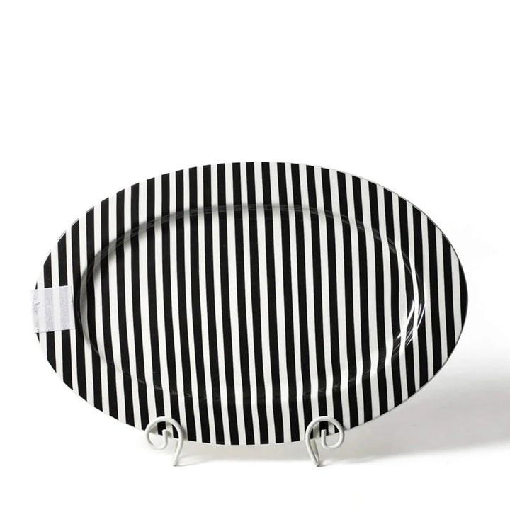 Happy Everything Big Entertaining Oval Platter - Black Stripe