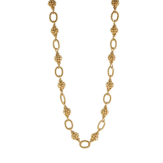 Berry and Bead Chain, 24in, Gold