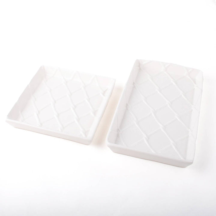 White Textured Guest Towel Tray