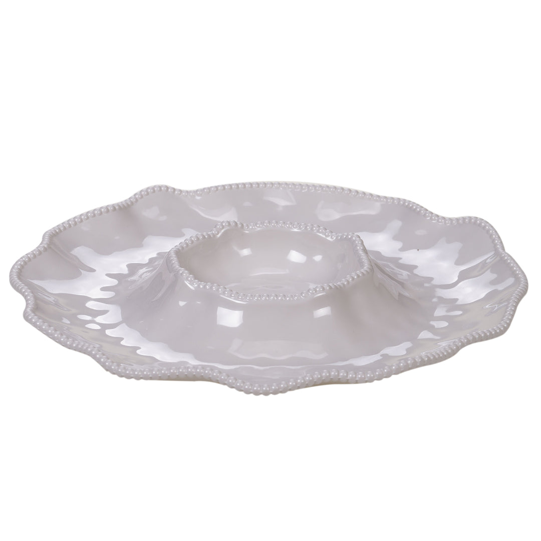 Perlette Cream Melamine Chip & Dip