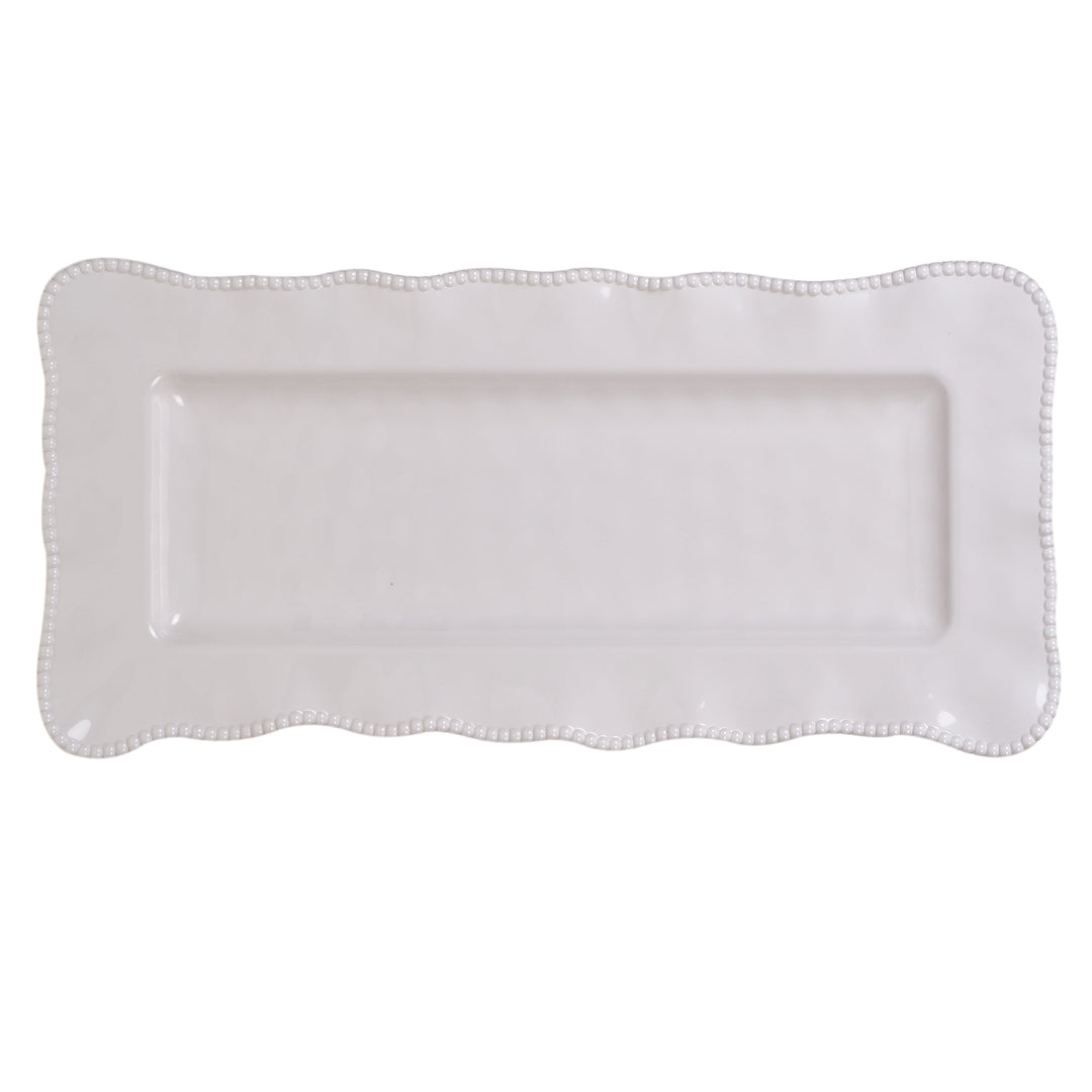 Perlette Cream Melamine Rectangular Platter