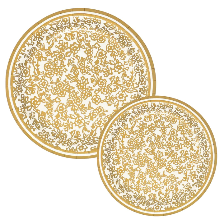 Gold Chinoiserie Heavy Duty Paper Plates | 8 plates 7" or10"