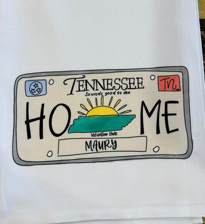 Maury License Plate Tea Towel