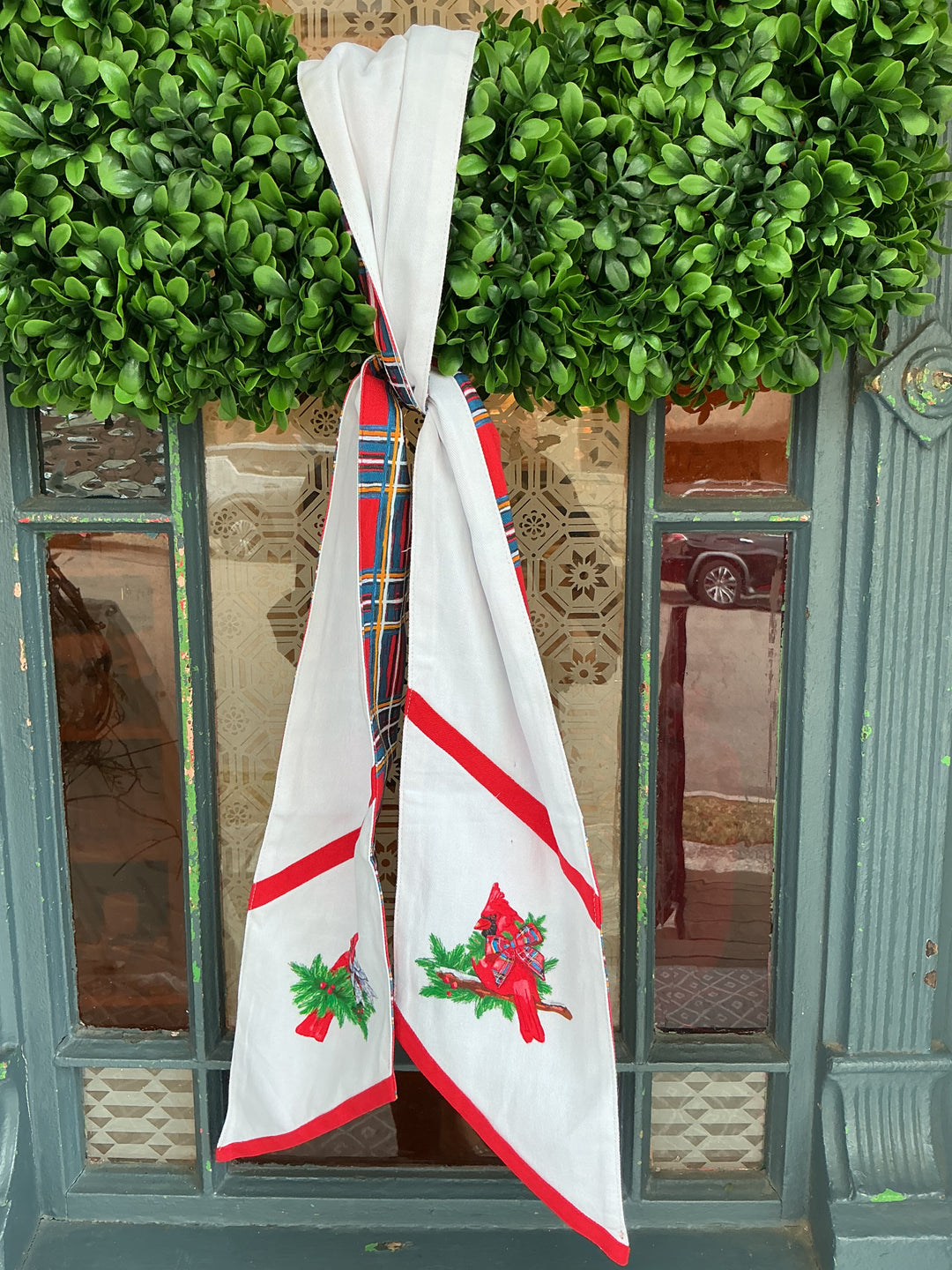 Red Cardinal Reversible Wreath Sash