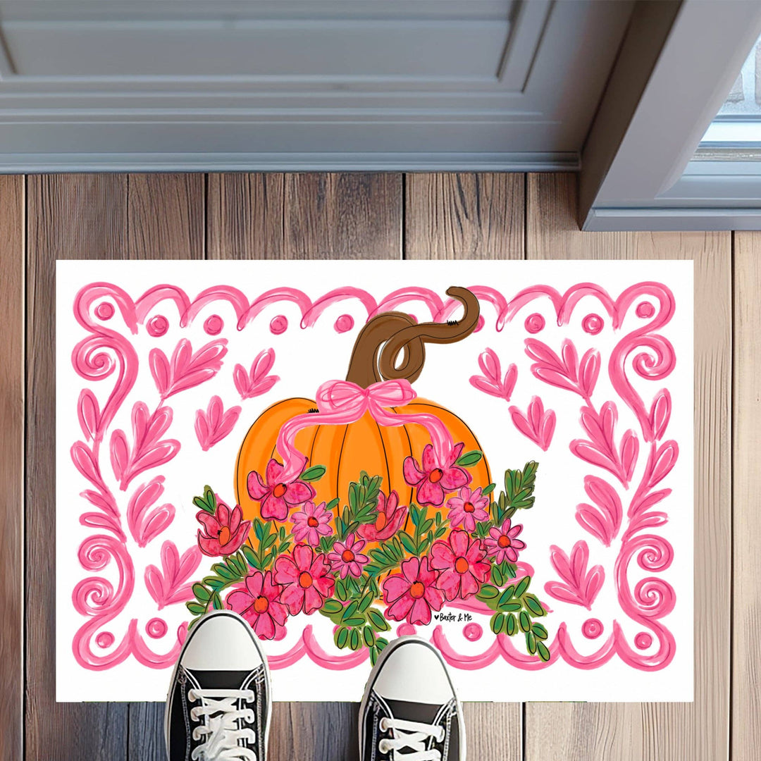 Baxter &amp; Me - Pretty Pink Scallop Pumpkin Rug Floormat