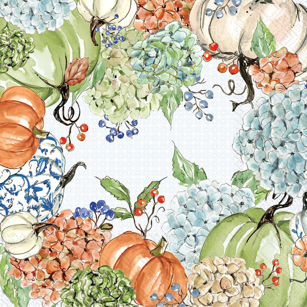 Fall Hydrangea Allover Luncheon Napkins Set of 20