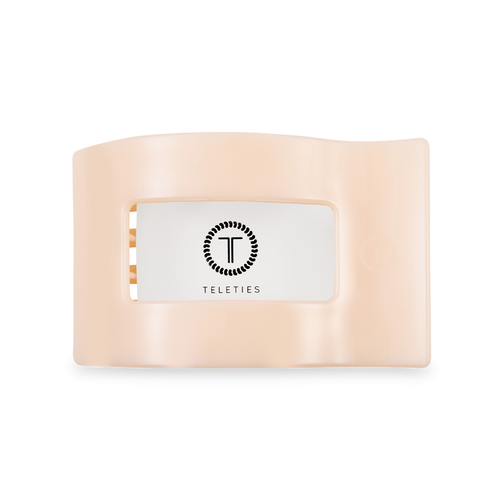 TELETIES - Flat Rectangle Hair Clip | Medium | Almond Beige