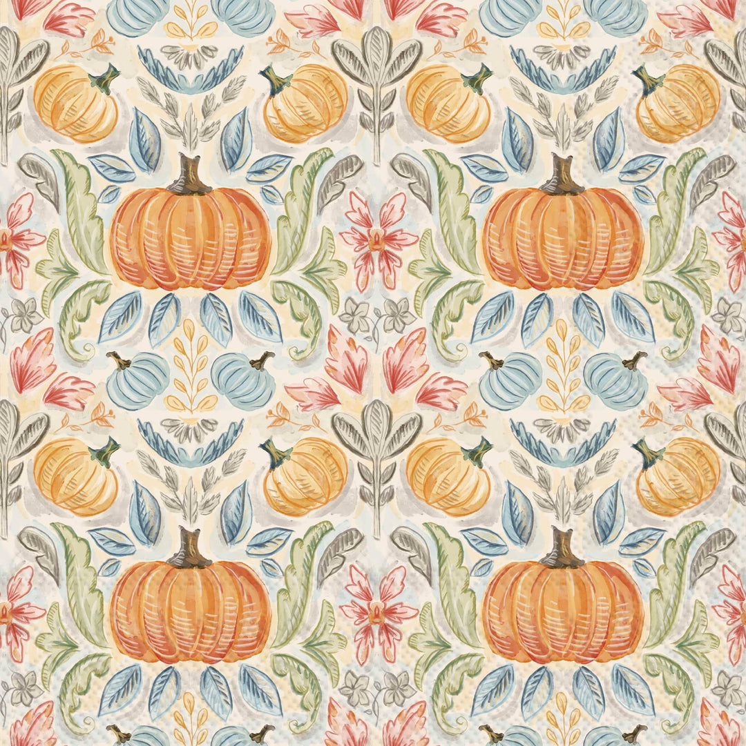 Fall Toile Pumpkins Cocktail Napkins Set of 20
