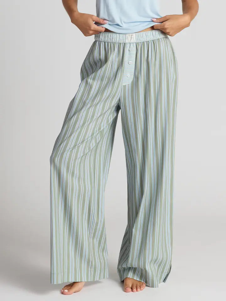 Faceplant Dreams Cotton Printed Pant - Sky/Sage