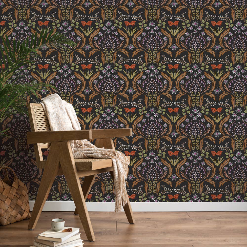 Tempaper & Co ® - Scandi Floral Orange Peel and Stick Wallpaper, 28 sq. ft.