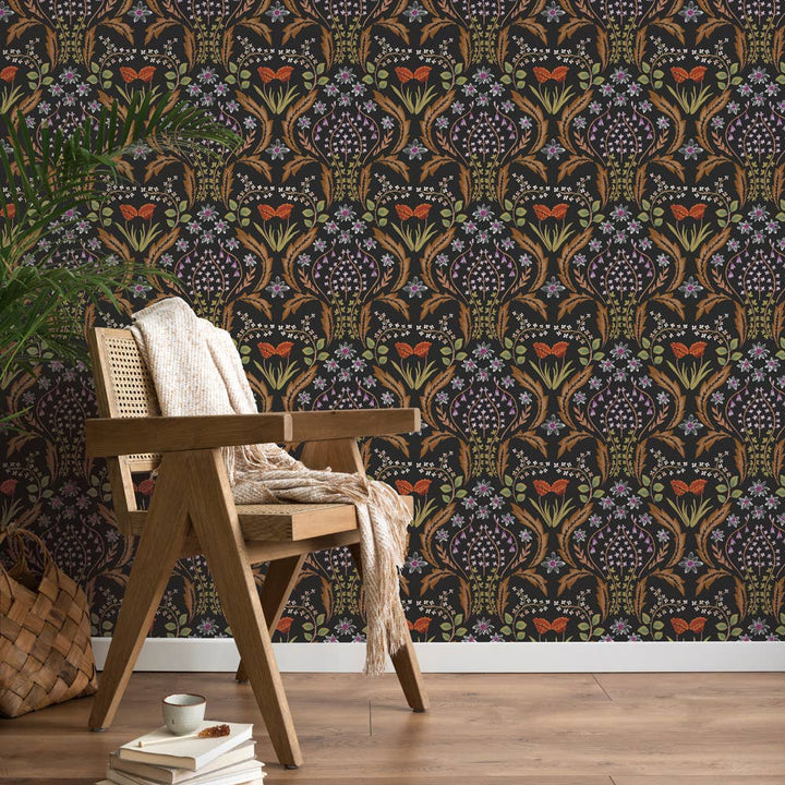 Tempaper & Co ® - Scandi Floral Orange Peel and Stick Wallpaper, 28 sq. ft.