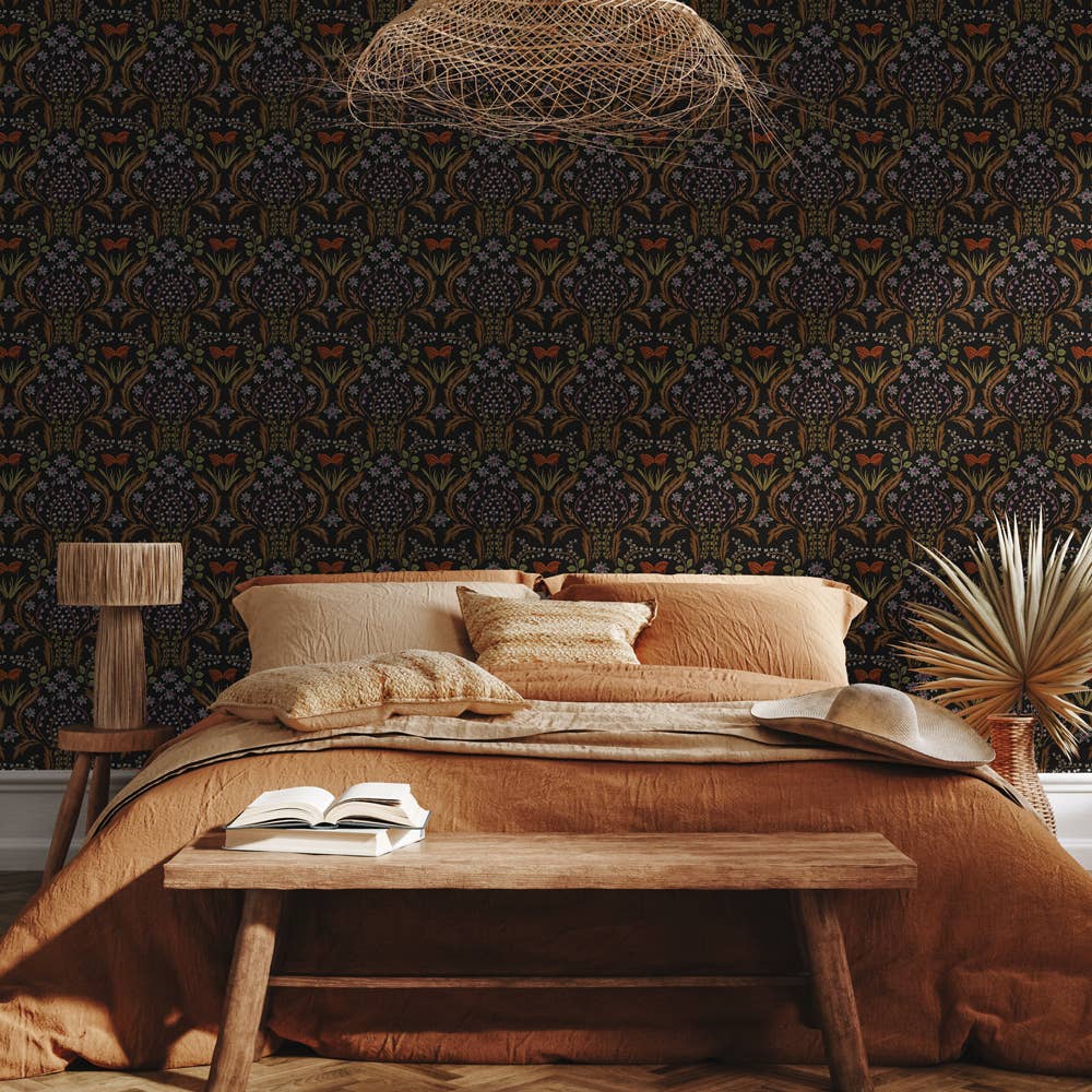 Tempaper & Co ® - Scandi Floral Orange Peel and Stick Wallpaper, 28 sq. ft.