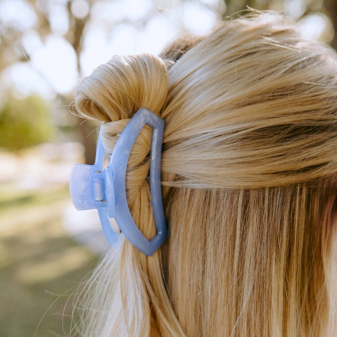 TELETIES - Open Hair Clip | Medium | Blue Lagoon