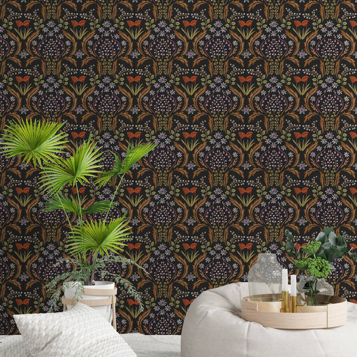 Tempaper & Co ® - Scandi Floral Orange Peel and Stick Wallpaper, 28 sq. ft.